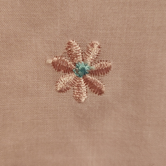 Vintage Mermaid Pink Cotton Maxi Skirt with Embroidered Flowers - Picture 6 of 8